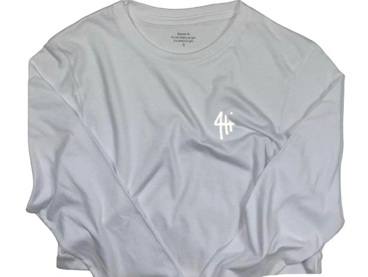 Mission 4li - All White 3M Logo Tee Shirt - Long Sleeve